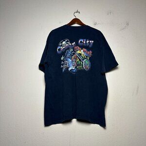 Ocean City Graphic T Shirt Men XL 2007 11th Bike Week Skeleton Biker Punk Y2K